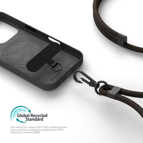 Универсальный ремешок для телефона VONMAHLEN Infinity Go, черный-1