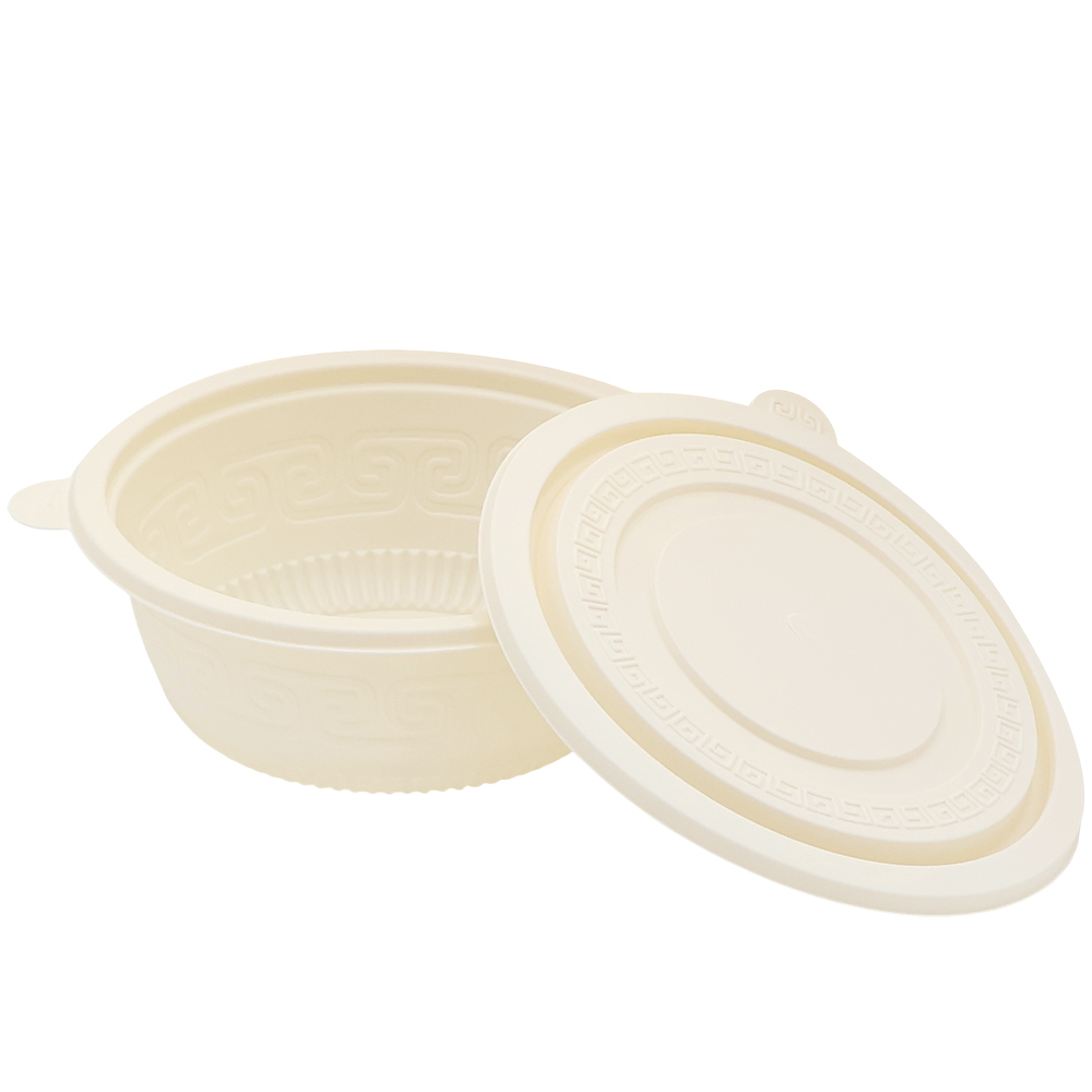 Набор контейнеров (супница) из кукурузного крахмала, Белый-2