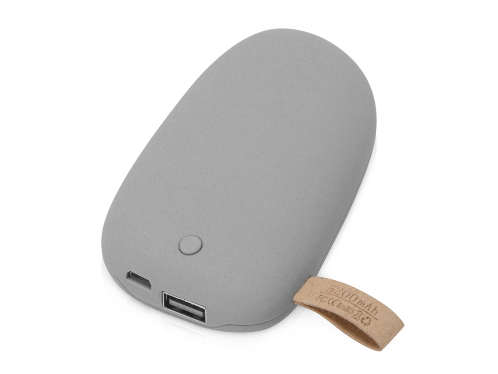 Внешний аккумулятор в форме камня Stone, 5200 mAh, серый-0