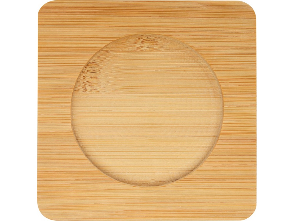 Стеклянный стакан Manti объемом 350 мл с двойными стенками и подставкой из бамбука, 2 шт. , natural-3