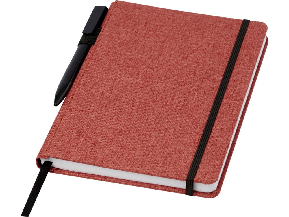 Блокнот Orin, формат А5, из переработанного ПЭТ, красный кирпичный-3