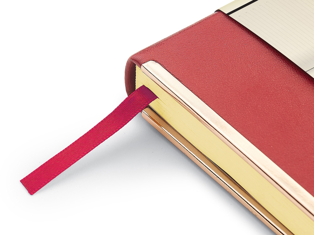 Ежедневник А5 недатированный Chelsea, бордовый (золотистый кант и срез)-3