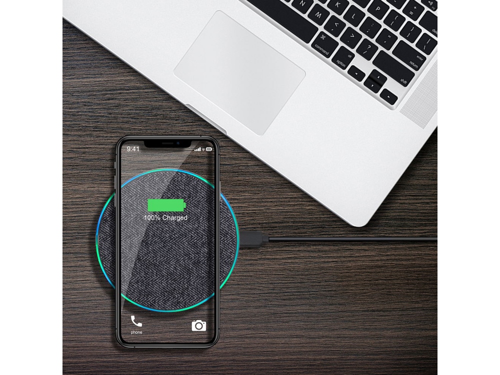 RIVACASE VA4915 GR3 беспроводное ЗУ 10 Вт, серая ткань, 12/96-8