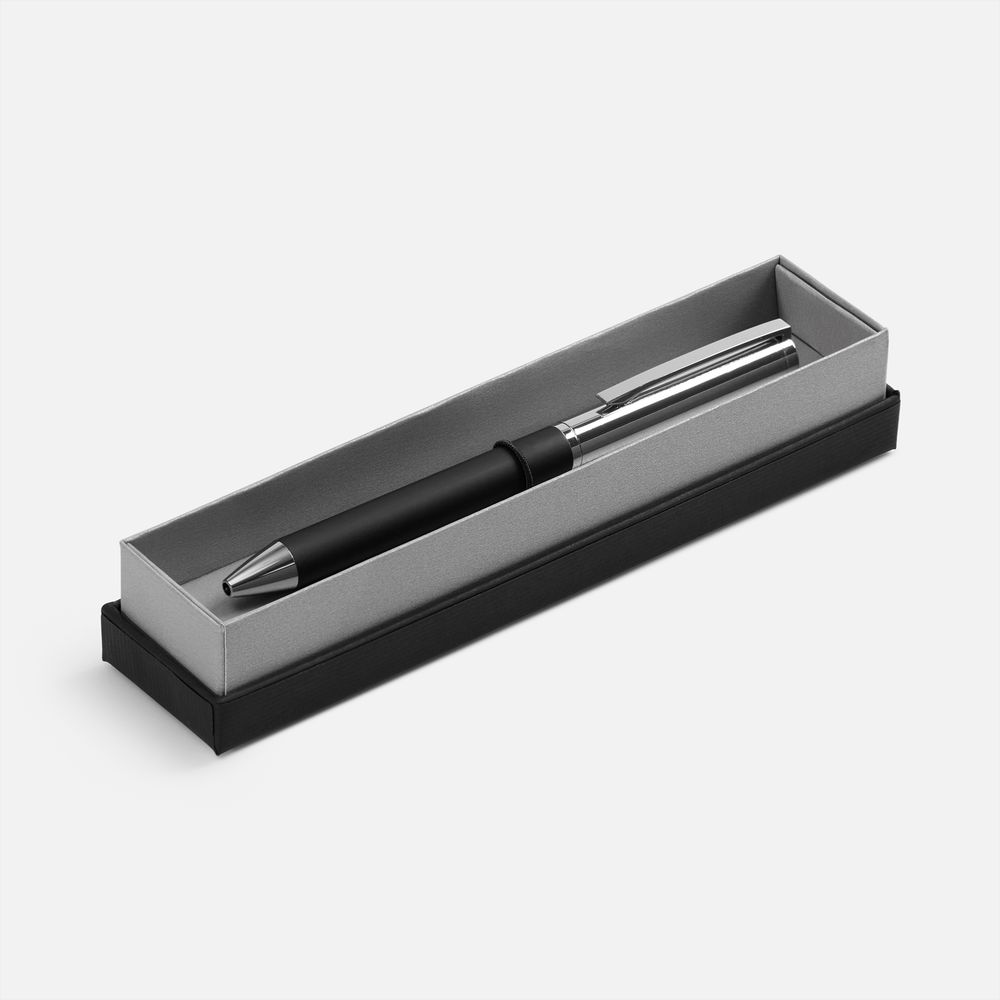 Ручка шариковая Eyeshot Soft Touch в футляре, черная-1