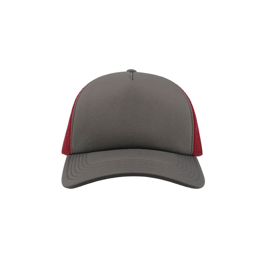 Бейсболка RAPPER, 5 клиньев, пластиковая застежка, серый, красный-4