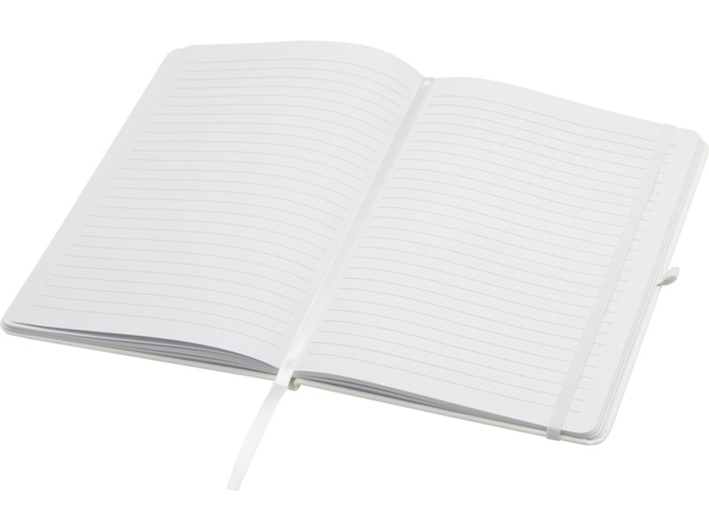 Teak блокнот А5 из переработан. материала в твердой обложке с линован. страницами - Белый-3