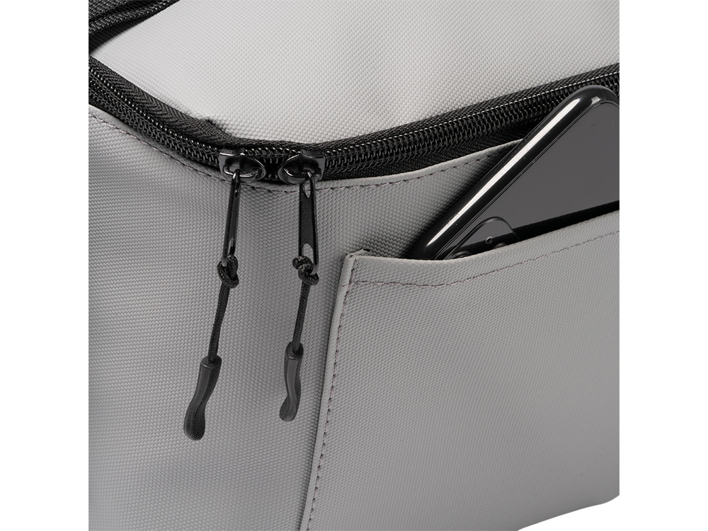 Сумка-холодильник из искусственной кожи с регулируемыми ручками Дэнвер (DENVER), серый-3