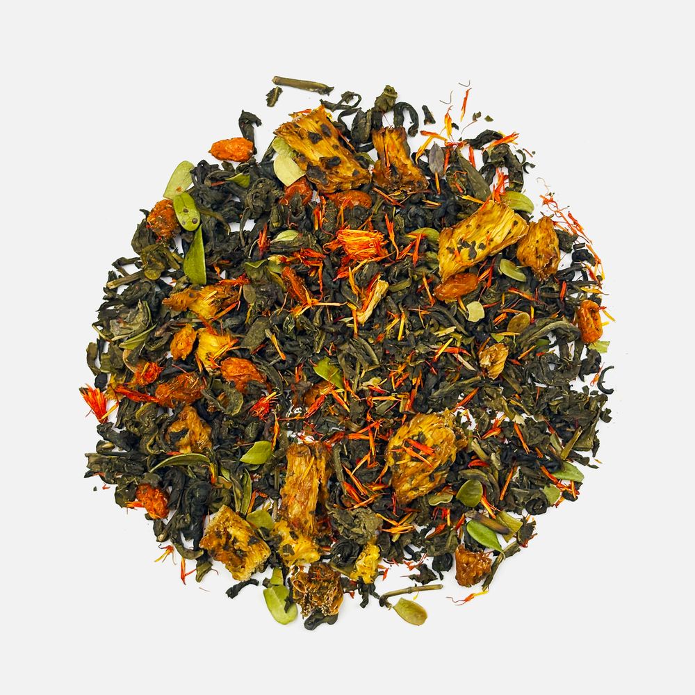 Чай «Сокочай», зеленый с соком ананаса, облепихой, толокнянкой и сафлором-2