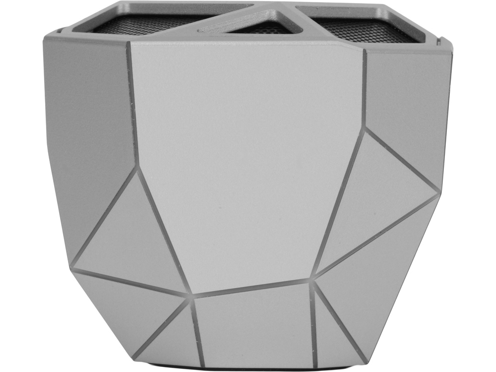 Портативная колонка Geo, серебристый + синяя подсветка-2