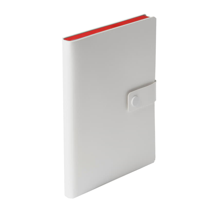 Ежедневник недатированный Stellar, А5, белый, кремовый блок  в линейку, с красным обрезом, белый, красный-4