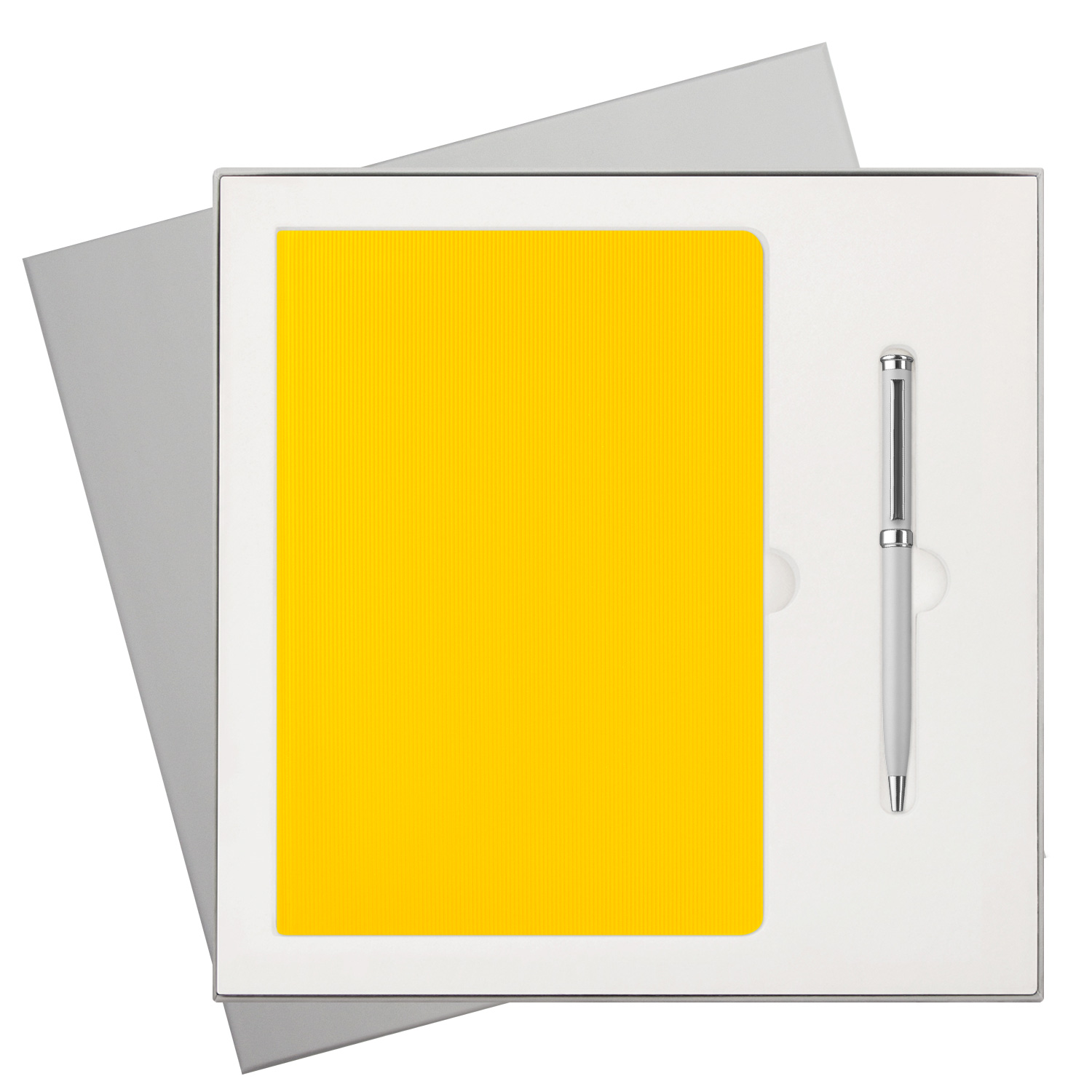 Подарочный набор Rain, желтый (ежедневник, ручка)-0