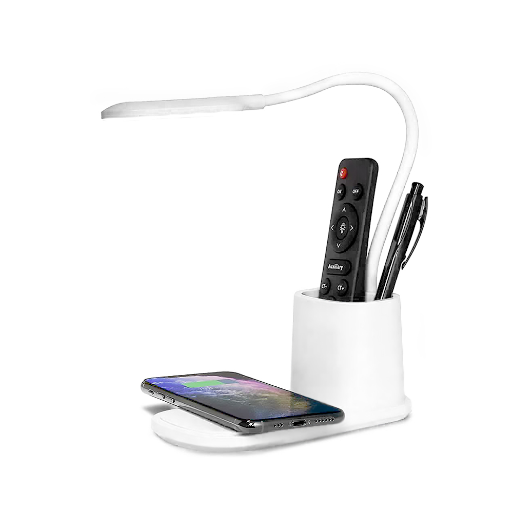 Настольная лампа с беспроводной зарядкой Tenza, Белый-0
