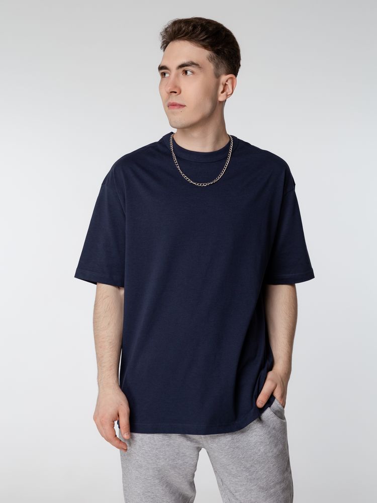 Футболка оверсайз мужская Boxy Men, темно-синяя-4