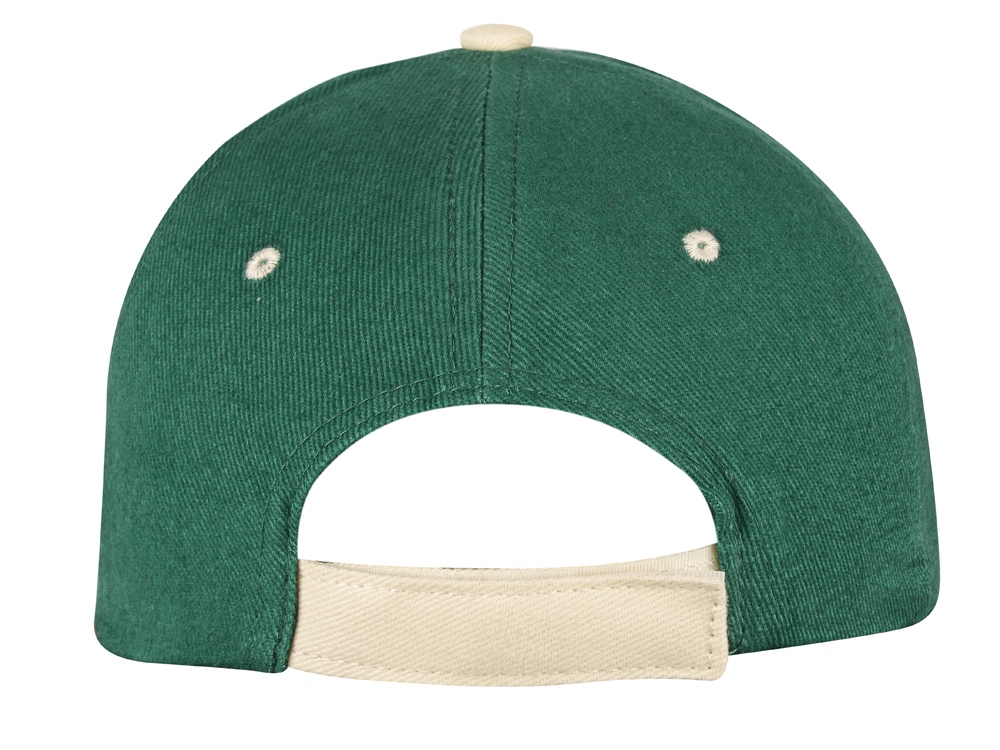 Бейсболка New Castle 6-ти панельная, зеленый/натуральный-6