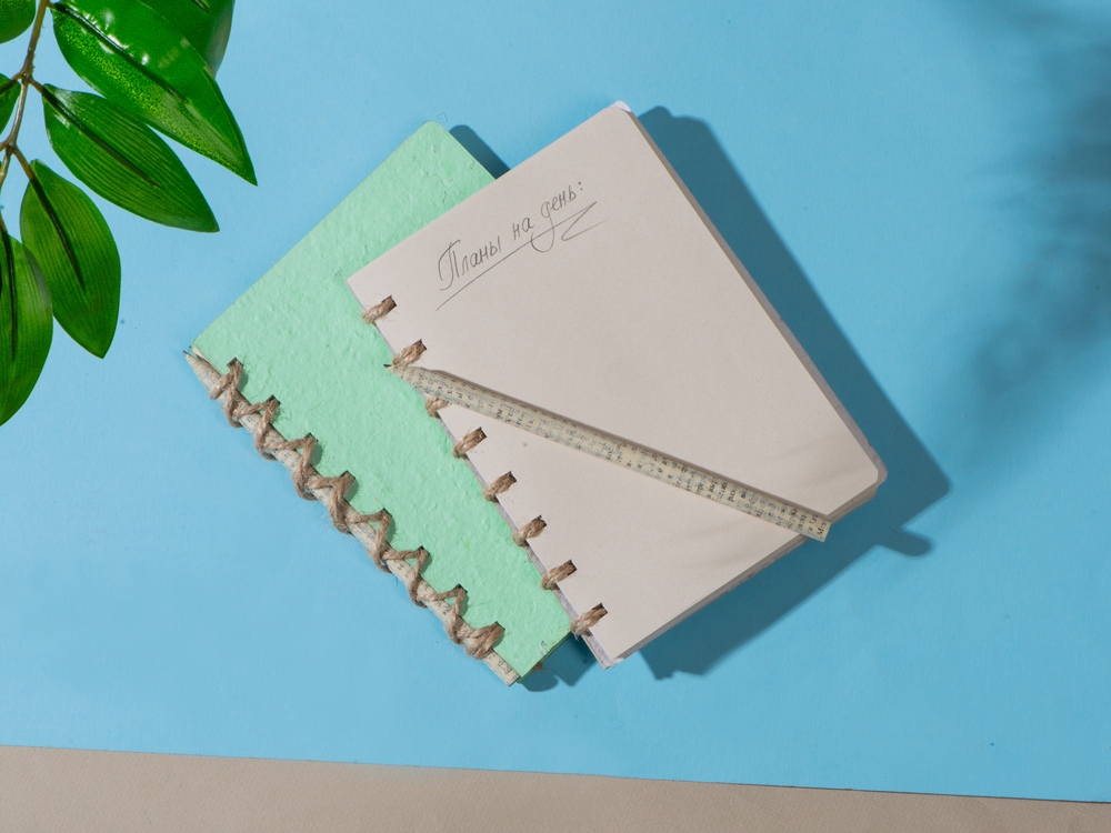 Живой блокнот с семенами цветов, А6, зеленое яблоко-8