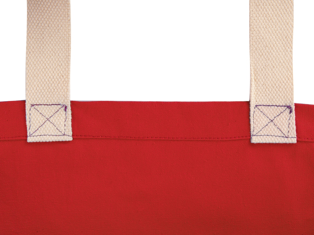 Сумка Donny из хлопка с донной складкой и парусиновыми ручками, красный-3