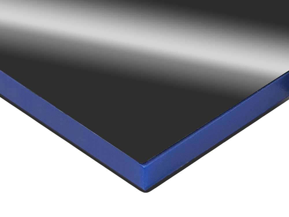 Металлический брелок с пластиковой цветной вставкой SteelPop House, серебристый с синим-2