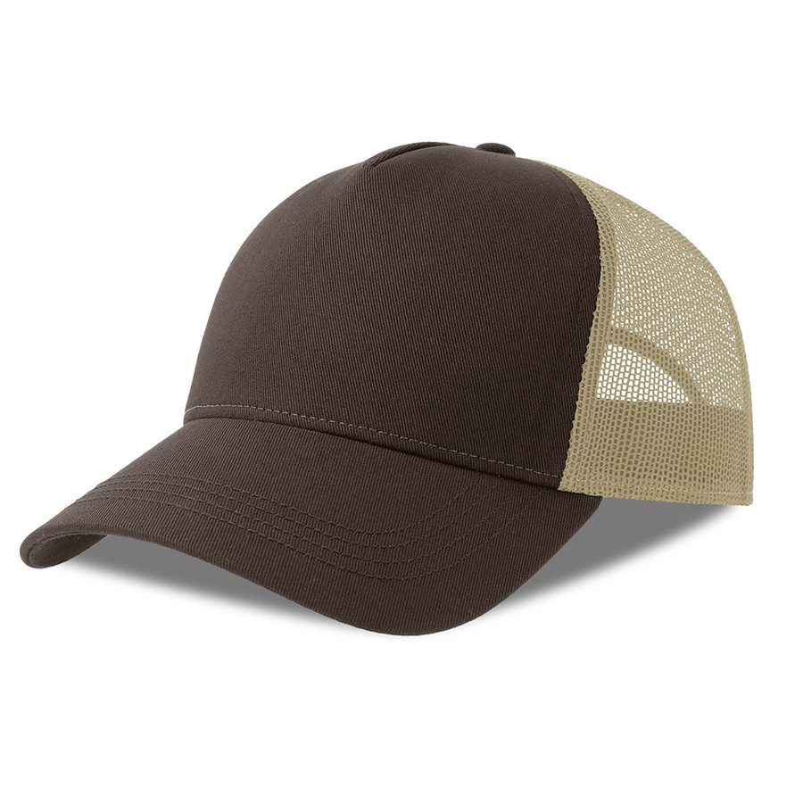 Бейсболка RAPPER COTTON-S, 5 клиньев, пластиковая застёжка, коричневый-0