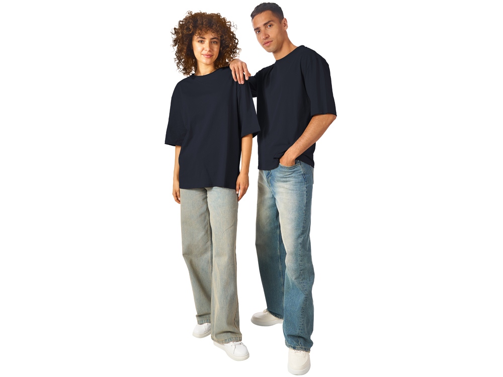 Футболка оверсайз Liyon унисекс, темно-синий-5