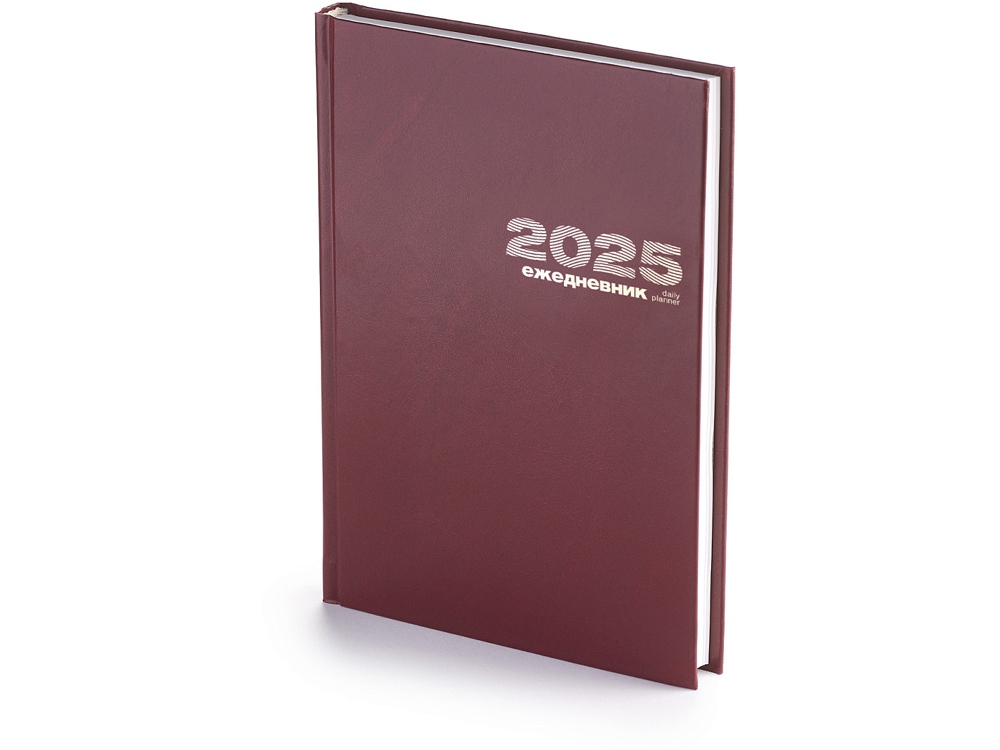 Ежедневник А5 датированный Бумвинил 2025, бордовый-0