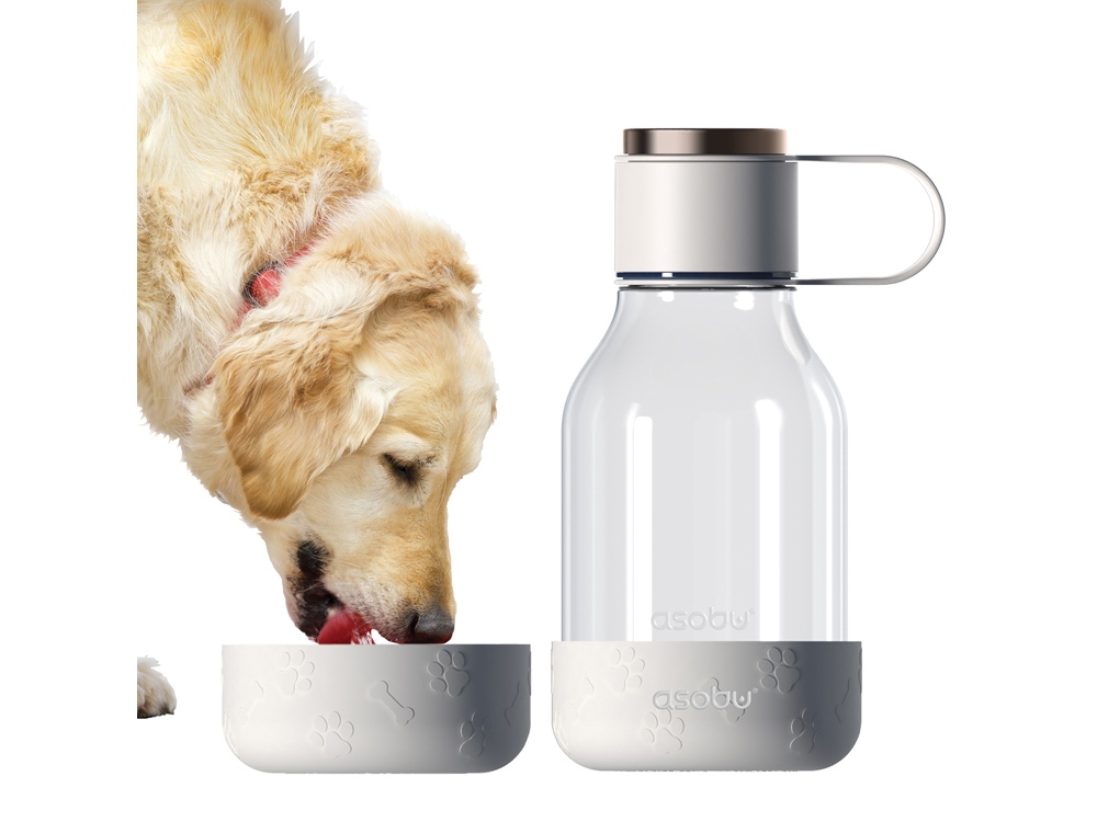 Бутылка для воды 2-в-1 Dog Bowl Bottle со съемной миской для питомцев, 1500 мл, белый-1