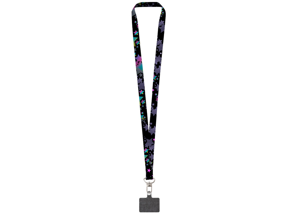 Ланъярд 2,5 см под сублимацию с трендовым карабином и большим держателем для телефона из ПЭ-2