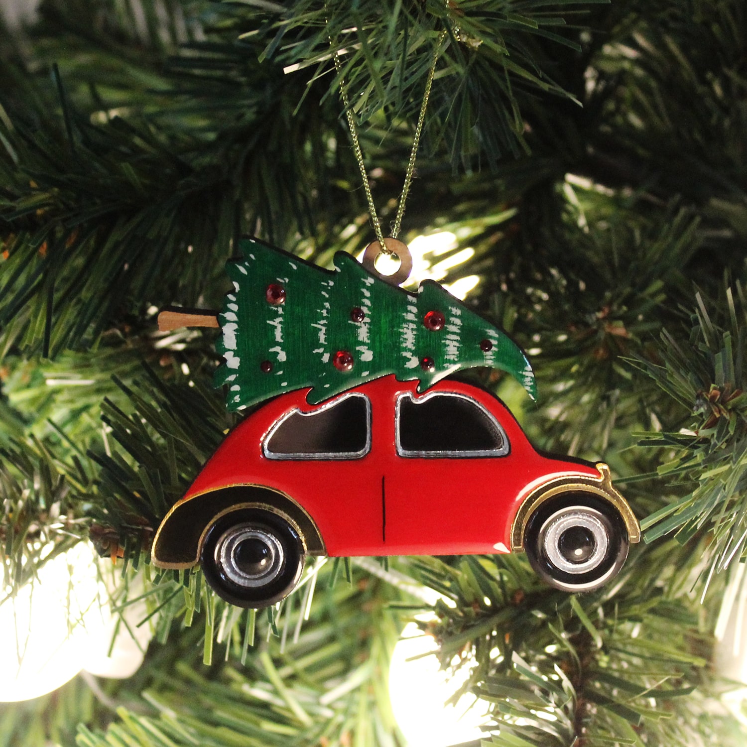 Ёлочная игрушка Машинка (красный)-3