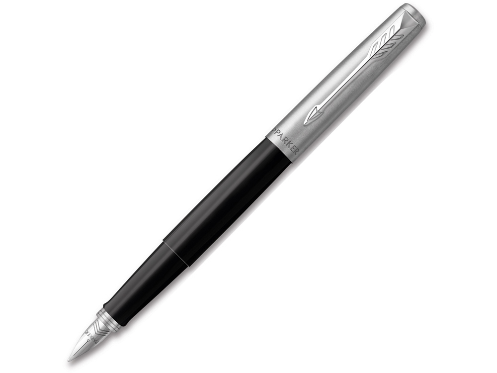 Перьевая ручка Parker Jotter Black CT, перо:F, цвет чернил: blue, в подарочной упаковке.-0