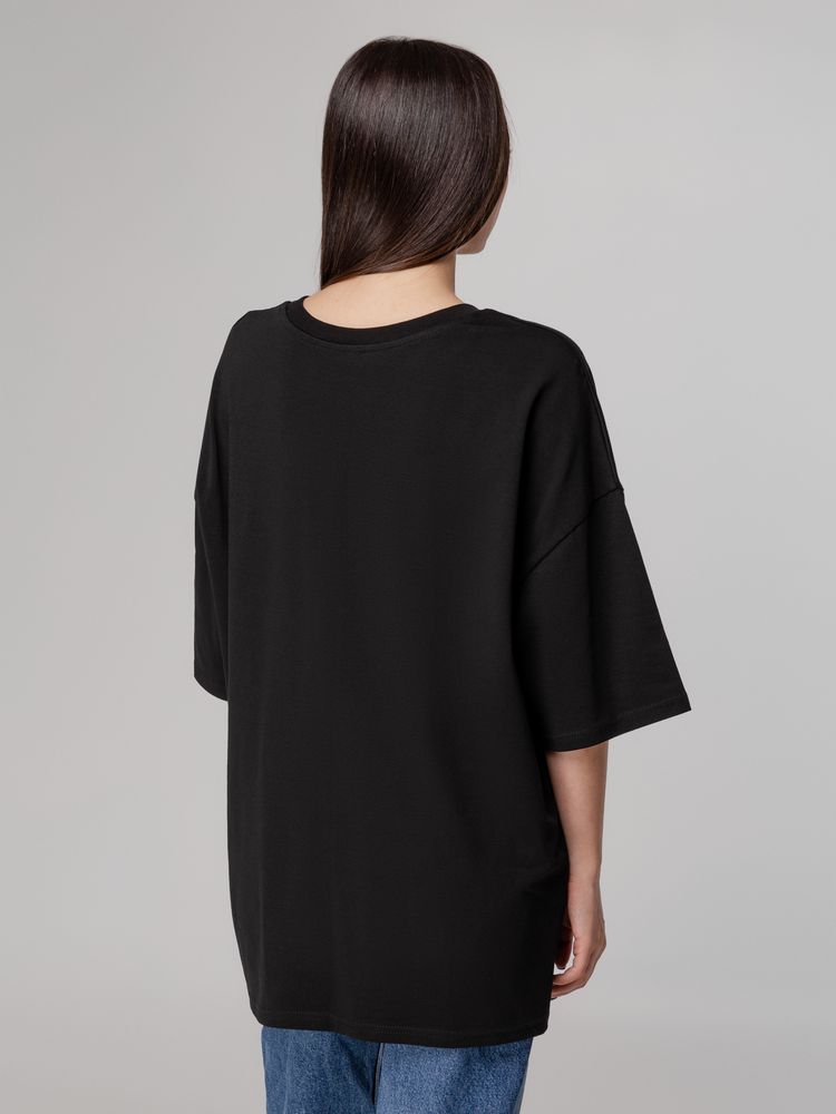 Футболка унисекс оверсайз Crosstown, черная-2