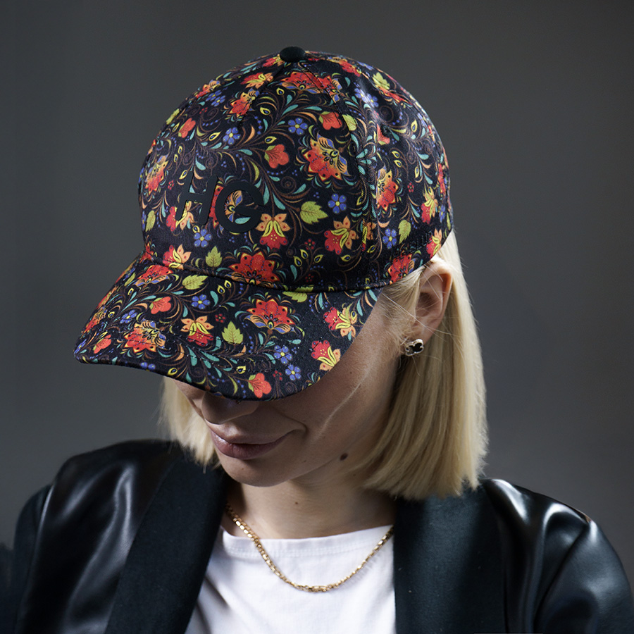 Образец бейсболка CUSTOM MERCH, 5 клиньев, застёжка на липучке, черный-1