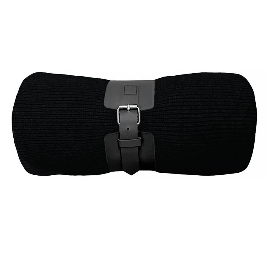 Плед  "Belt"; чёрный; 130 х 180 см; 100% акрил, с поясом, черный-0