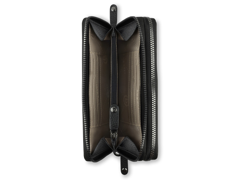 Кошелёк женский BUGATTI Elsa, с защитой данных RFID, чёрный, воловья кожа/полиэстер, 19х3х10,5 см-3