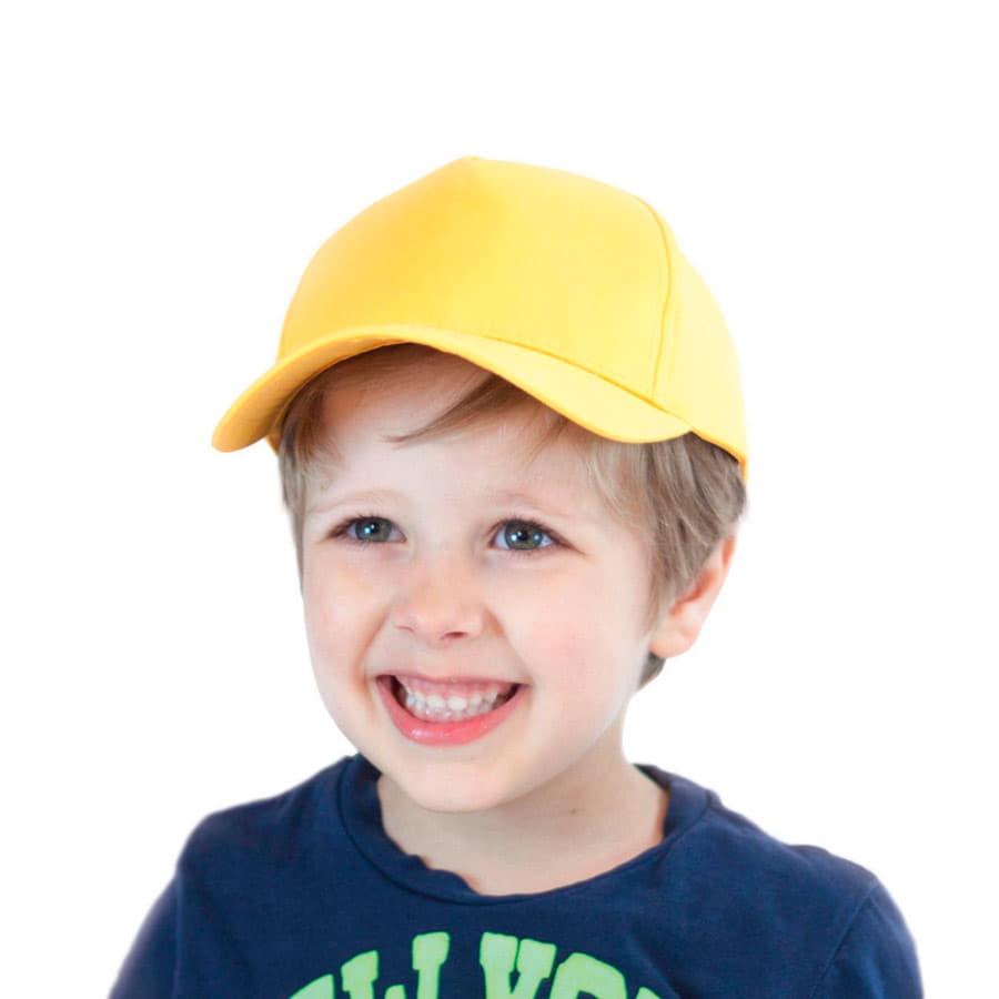 Бейсболка детская KID START FIVE, 5 клиньев, застежка на липучке, желтый-1