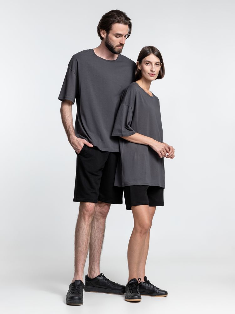 Футболка унисекс оверсайз Crosstown, темно-серая-5