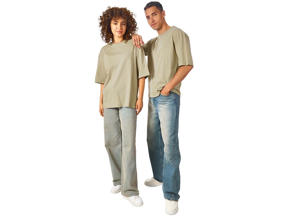 Футболка оверсайз Liyon унисекс, оливковый-5