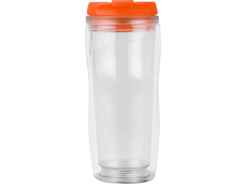 Термокружка Mony 400мл, под цифровую печать, прозрачный/оранжевый-3