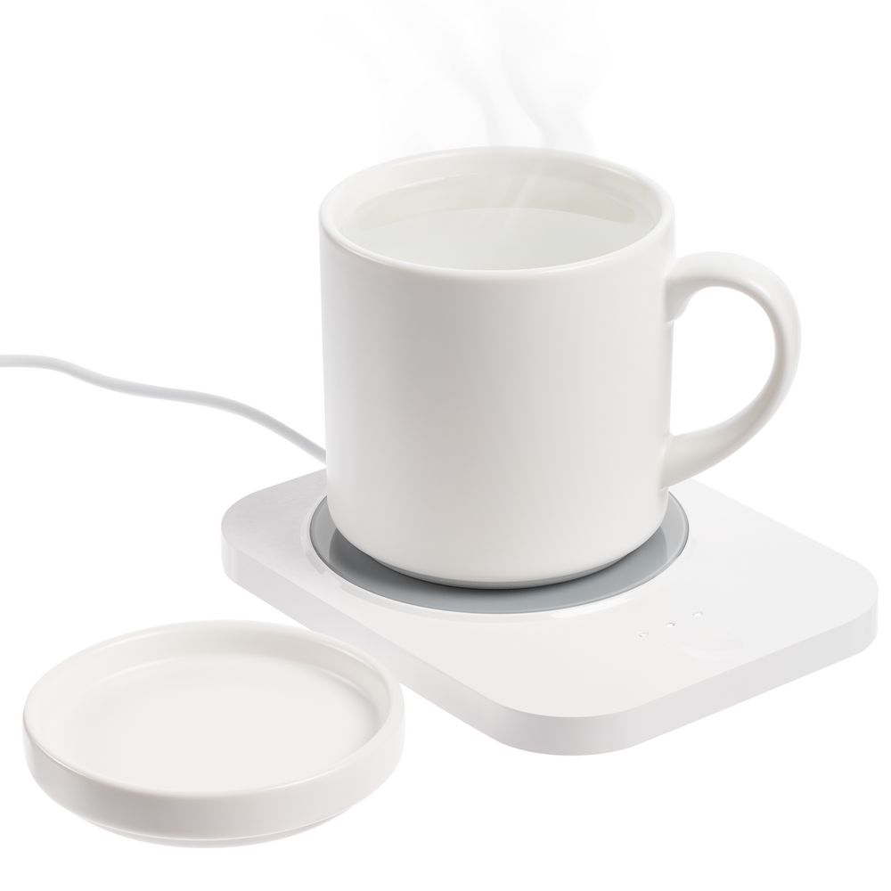 Кружка с подогревом и беспроводной зарядкой dualBase plus, белая-1