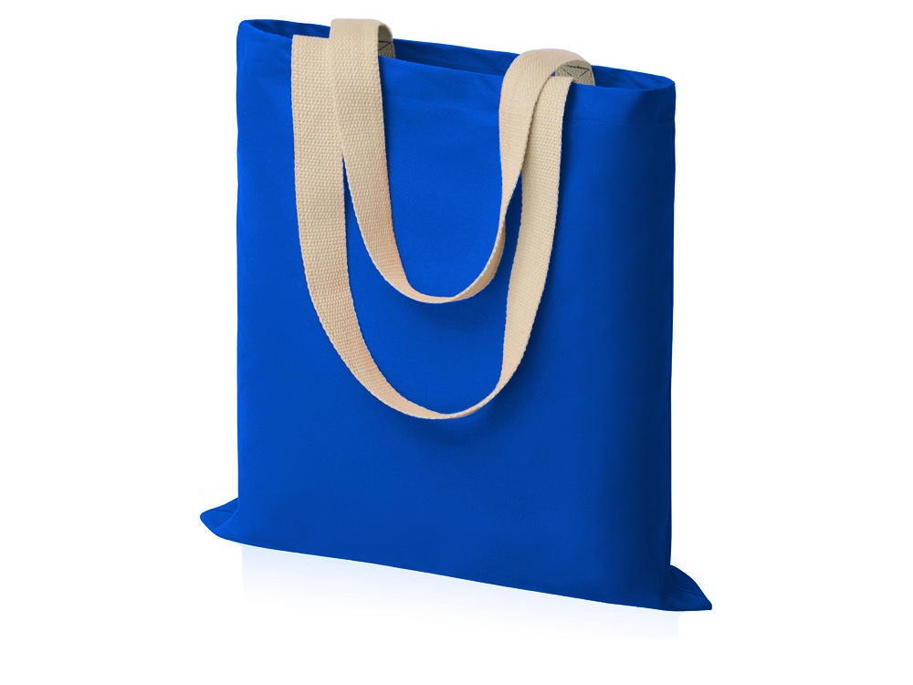 Сумка для шопинга Steady из хлопка с парусиновыми ручками, 260 г/м2, синий-0