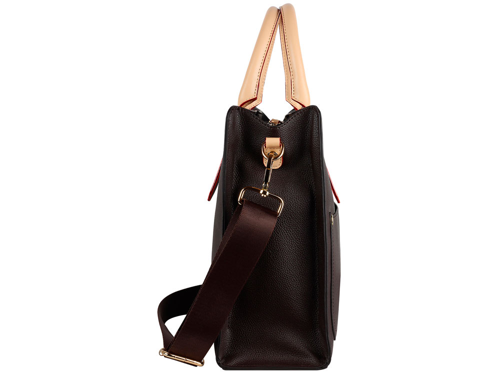 Сумка-портфель женская BUGATTI Ella, тёмно-коричневая, полиуретан, 30х11,5х28 см-3