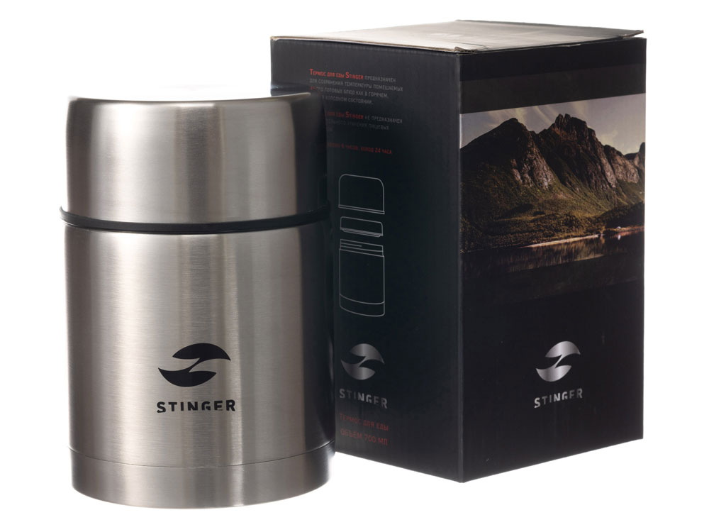 Термос ланч-бокс Stinger, 0,7 л, широкий, нержавеющая сталь, серебристый, 10,8 x 10,8 x 15,9 см-2