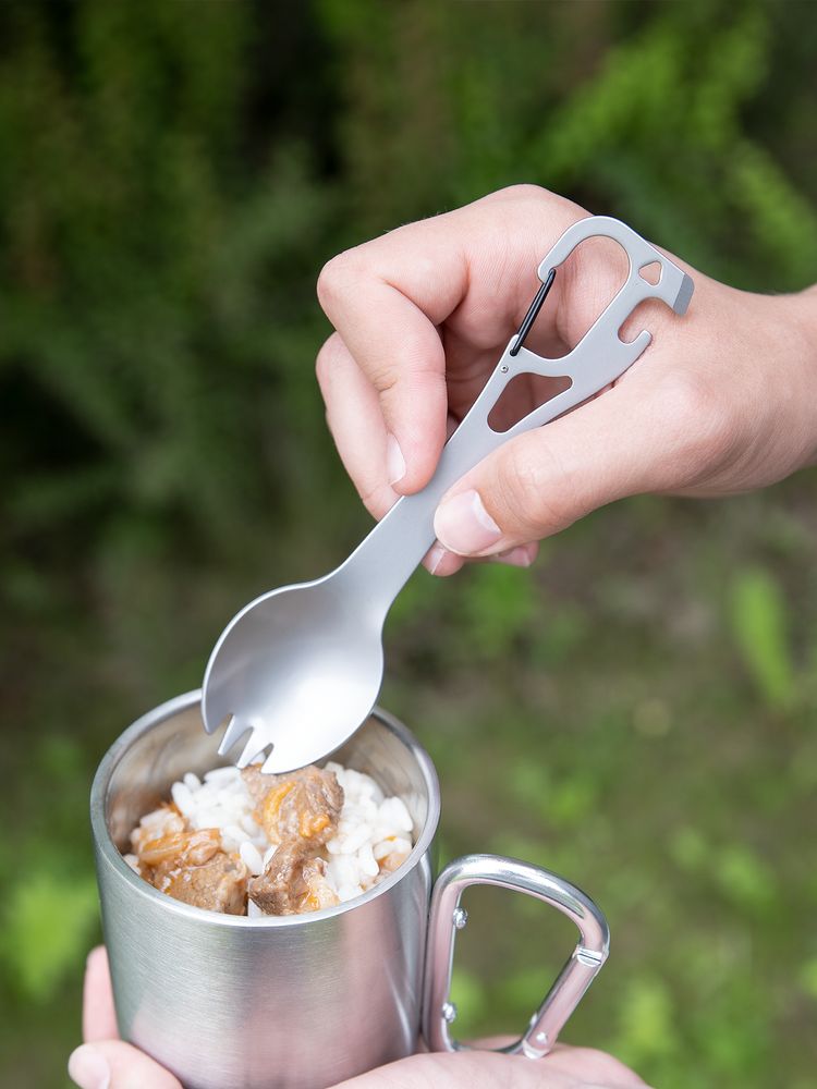 Походный столовый прибор Twin Win, стальной-3