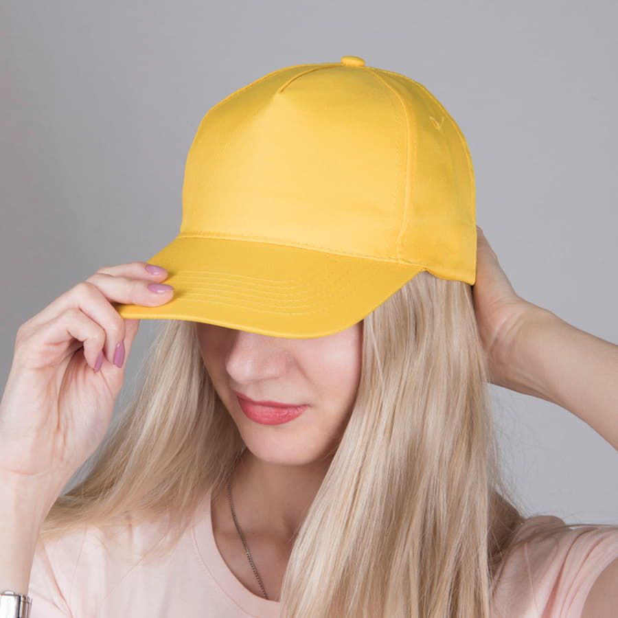 Бейсболка HIT, 5 клиньев,  застежка на липучке, белый-1