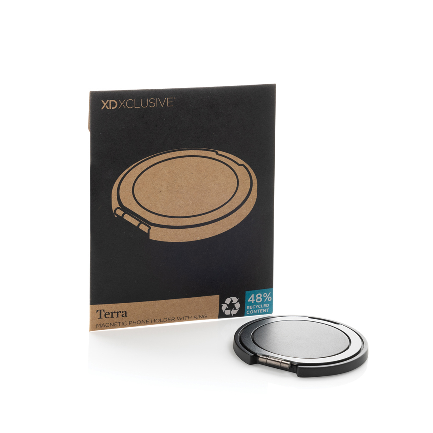 Магнитный держатель для телефона Terra Magnetic из переработанного пластика и алюминия RCS-6