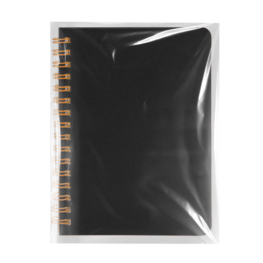 Блокнот на двойной пружине HELIX MINI, 105 х 150  мм, черный с оранжевым, блок в клетку, черный, оранжевый-6