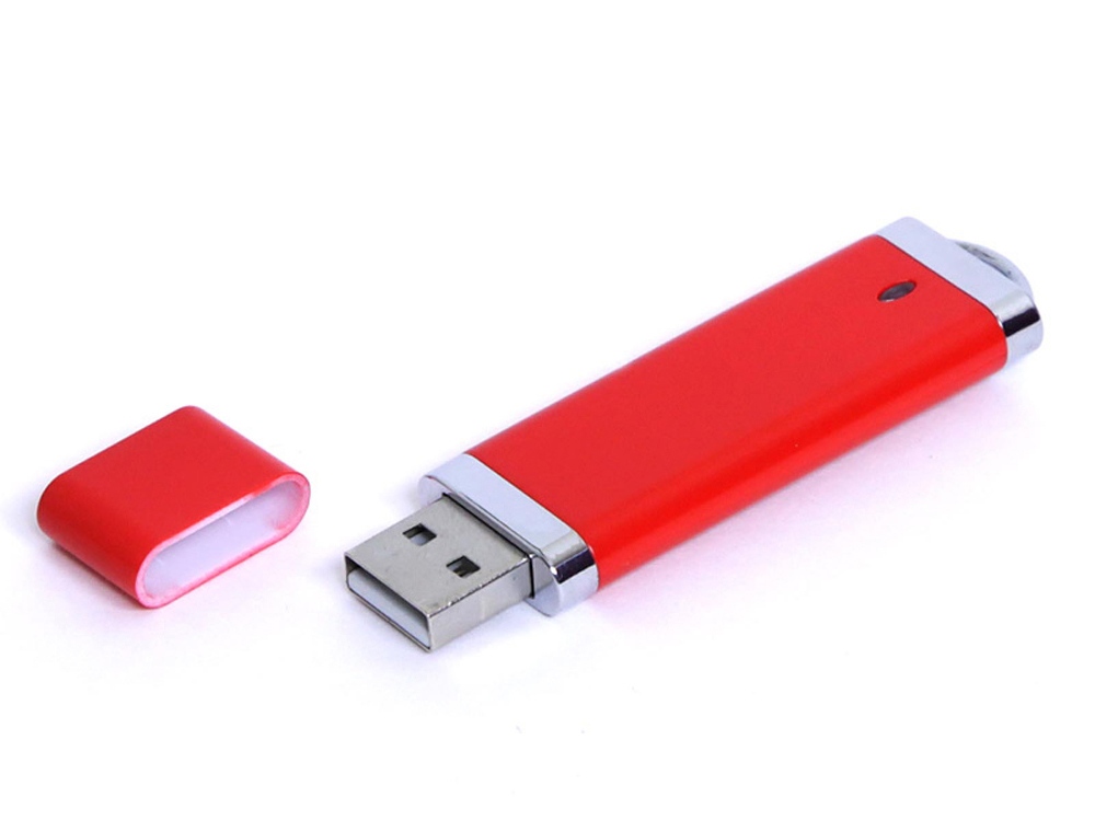 USB-флешка промо на 128 Гб прямоугольной классической формы, красный-0