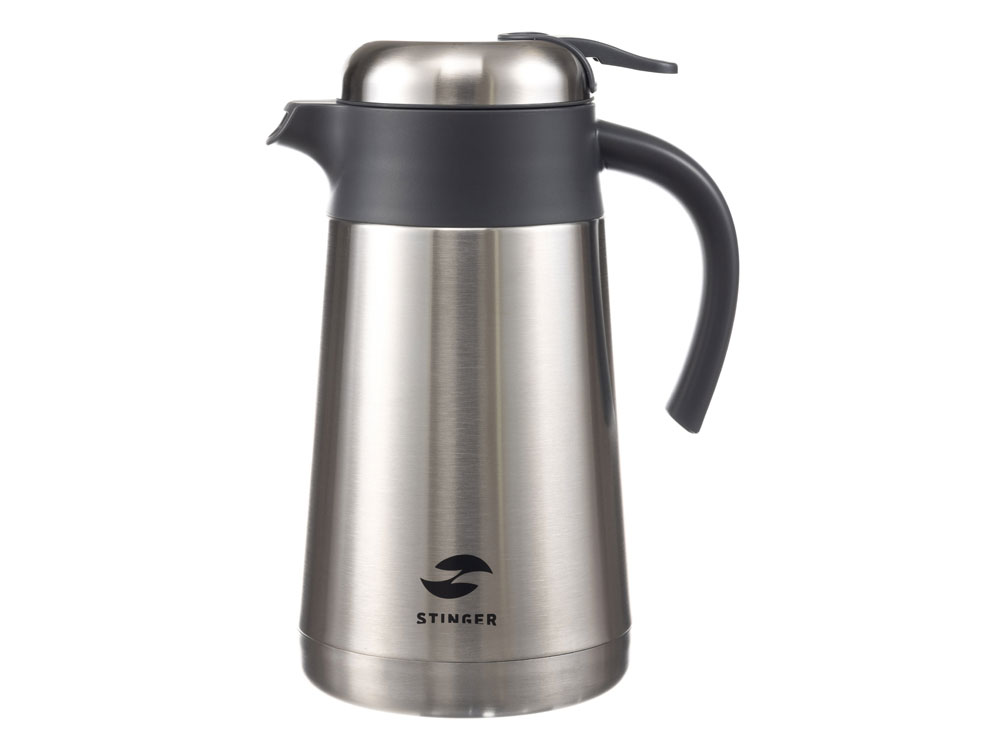 Термокофейник Stinger, 1,6 л, нержавеющая сталь, серебристый, 18 x 13,6 x 25,9 см-0