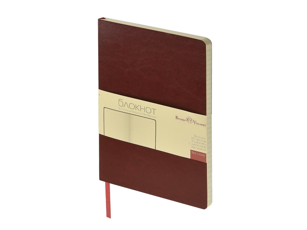 Блокнот А5 Megapolis Flex Nebraska, бордовый-0
