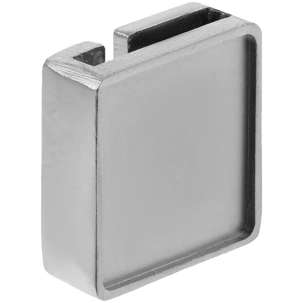 Квадратный шильдик на резинку Epoxi, матовый серебристый-4