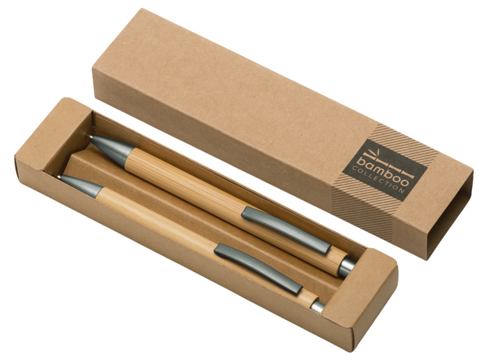 Набор ручка и механический карандаш Tender bamboo, натуральный-4