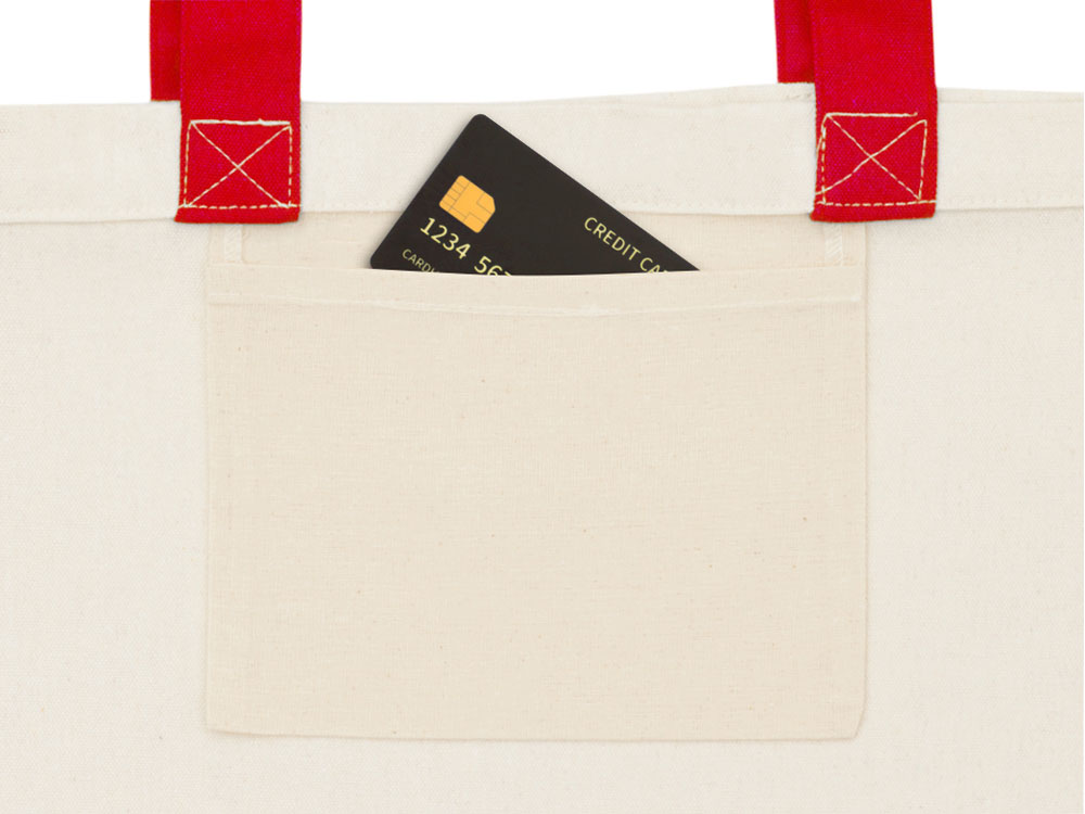 Сумка для шоппинга Cotton из переработанного хлопка 280 г, красный-4